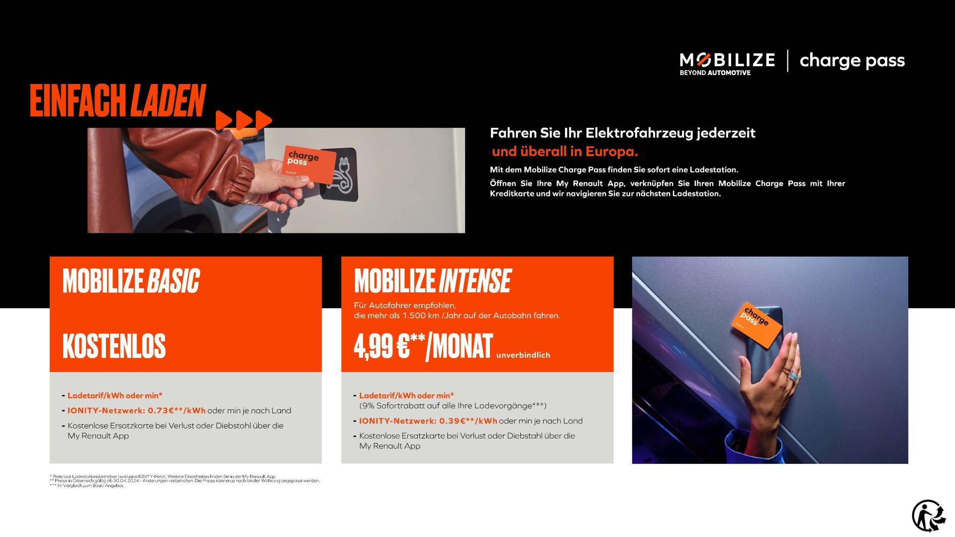 MOBILIZE CHARGE PASS Preisliste 